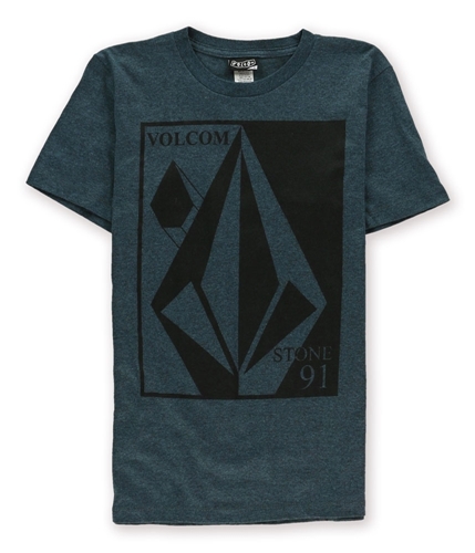 Volcom Mens Op Side Graphic T-Shirt blue S