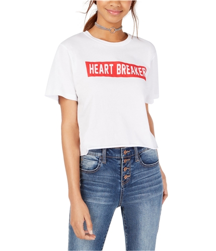 Rebellious One Womens Heart Breaker Graphic T-Shirt white M