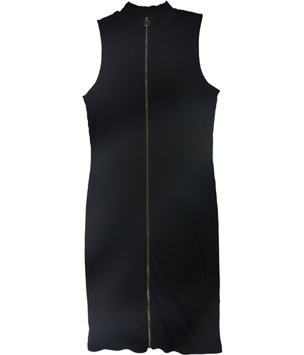 Planet Gold Womens Zipper Bodycon Dress black 2X