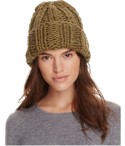 Free People Womens Back To Basics Knit Beanie Hat olive One Size