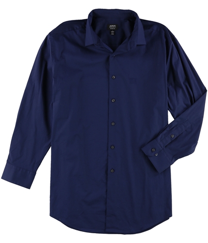 Alfani Mens Stretch Solid Button Up Dress Shirt darknavy 16.5