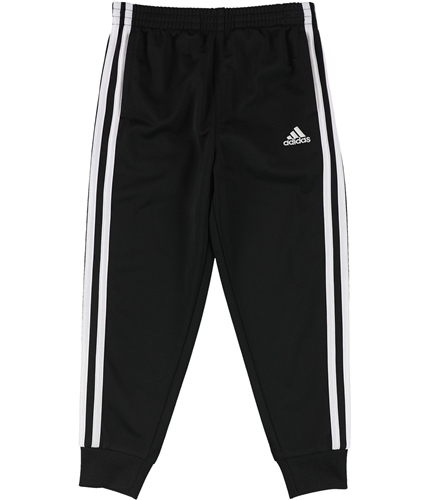 Boys Adidas Athletic Track Pants, Black, White Stripes, Size 10-12