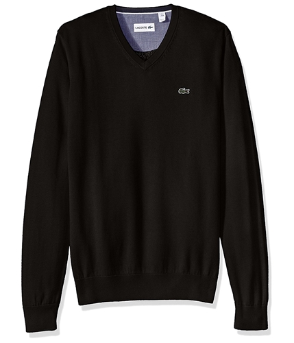 Lacoste Mens V-Neck Pullover Sweater black M
