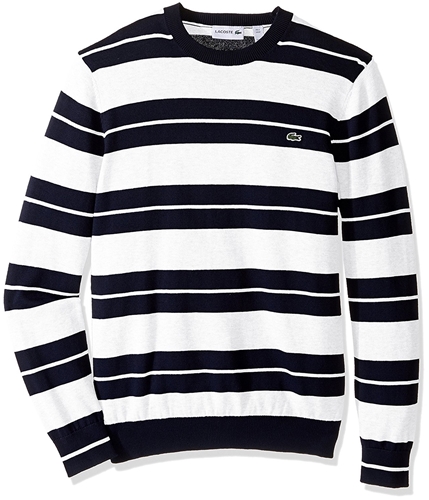 Lacoste Mens Jersey Stripe Pullover Sweater navybluewhite XL