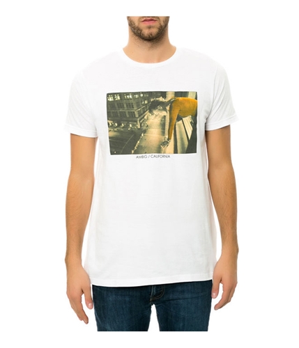AMBIG Mens The Downtown Photo Graphic T-Shirt greyheather S