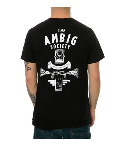 AMBIG Mens The Concealed Back Hit Graphic T-Shirt black M