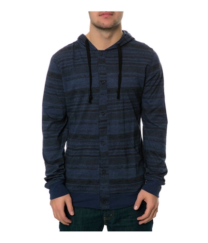 AMBIG Mens The Boots Hooded Henley Shirt navy S