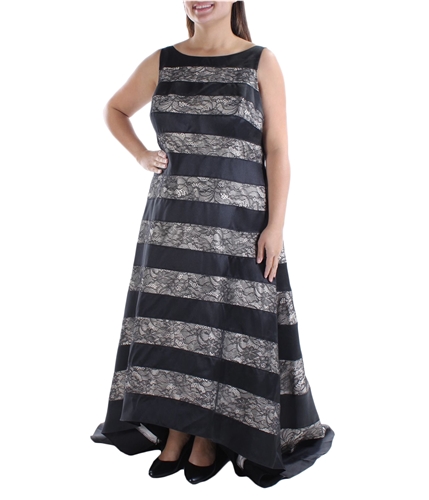Adrianna Papell Womens Striped A-line Dress aa002 16W