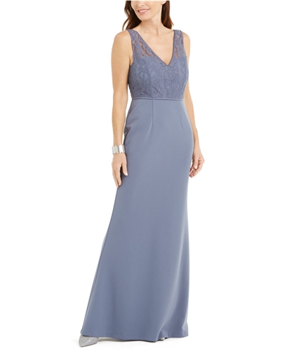 Adrianna Papell Womens Lace Gown Dress blue 2