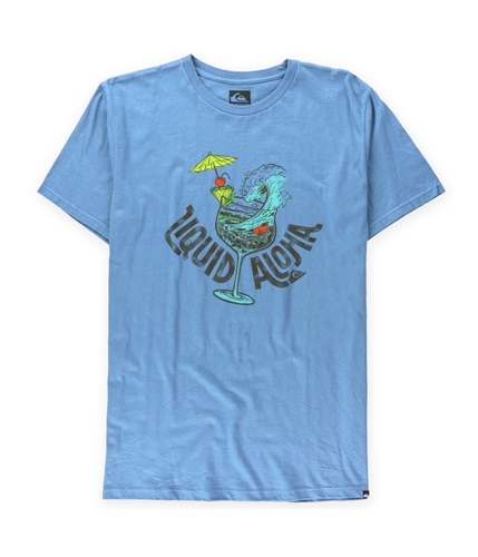 Quiksilver Mens Mai Time Slim Graphic T-Shirt blue L