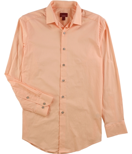 Alfani Mens Stretch Button Up Dress Shirt coralsolid 14-14.5