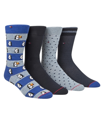 Tommy Hilfiger Mens 4 Pack Penguin Dress Socks blue 7-12