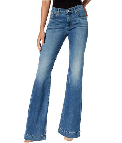 7 For All ManKind Womens Tailorless Dojo Boot Cut Jeans blue 27x32