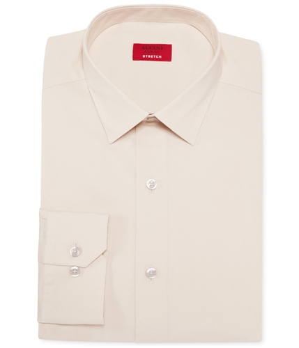 Alfani Mens Spectrum Smooth Button Up Dress Shirt antiquewhite 14-14.5