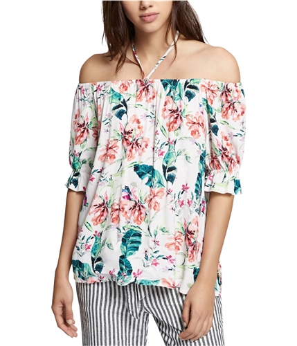 Sanctuary Clothing Womens Floral Print Off the Shoulder Blouse paradise XS
