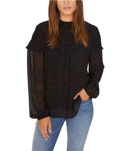 Sanctuary Clothing Womens Polka Dot Peasant Blouse splifedot M