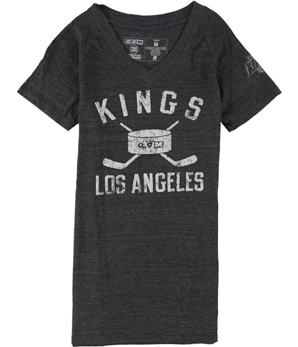 CCM Womens Kings Los Angeles Crossed Sticks Graphic T-Shirt blkheathered M