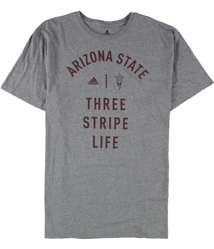 Adidas Mens ASU Three Stripe Life Graphic T-Shirt gray M
