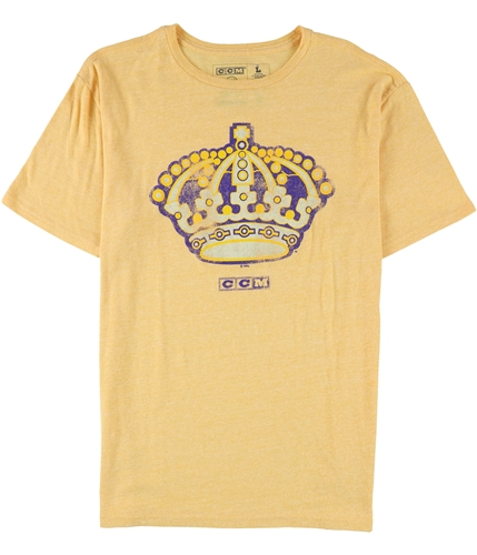 CCM Mens LA Kings Crown Logo Graphic T-Shirt heathergold L