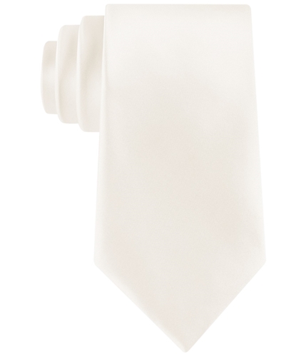 Geoffrey Beene Mens Satin Solid Necktie white Classic