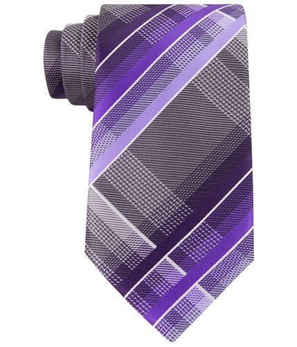 Geoffrey Beene Mens Fearless Plaid Self-tied Necktie purple Classic