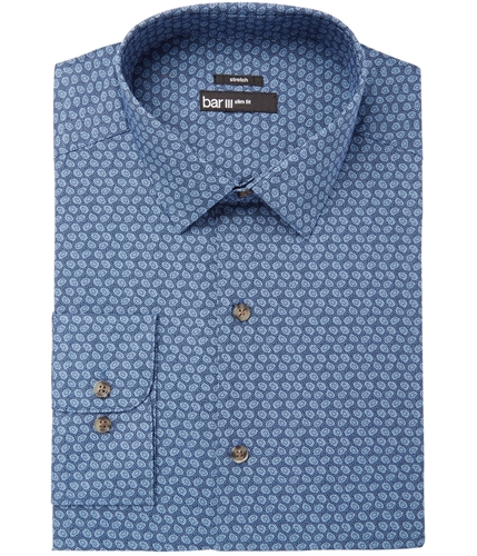 bar III Mens Slim-Fit Stretch Button Up Dress Shirt bluecombo 16-16.5