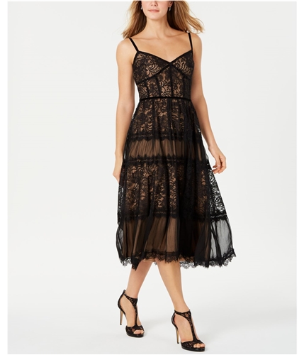 Tadashi Shoji Womens Lace Bustier Dress black 10