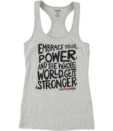 Reebok Womens Be More Human Racerback Tank Top gray S