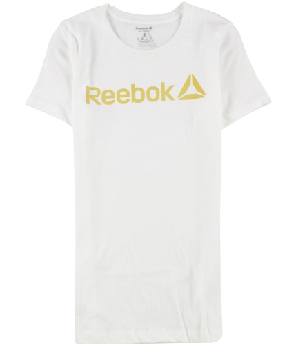 Reebok Mens Basic Gold Logo Graphic T-Shirt white XS