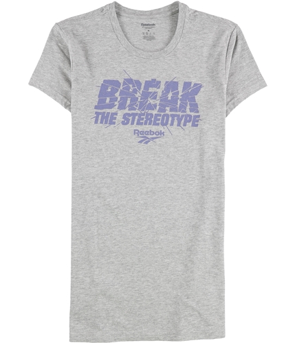 Reebok Womens Break The Stereotype Graphic T-Shirt gray M