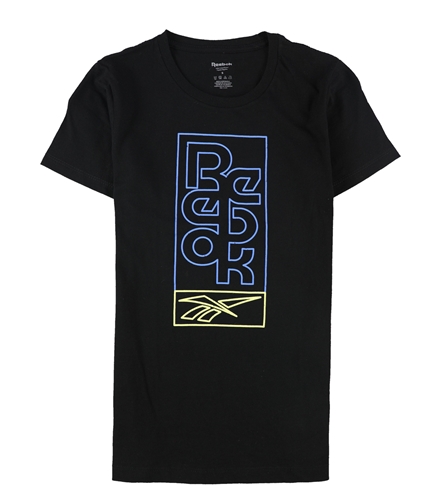 Reebok Womens 2-Tone Logo Graphic T-Shirt black S