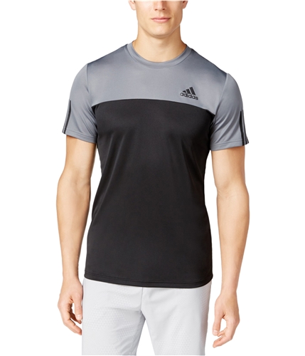 Adidas Mens Tech Colorblock Basic T-Shirt visgreblack M