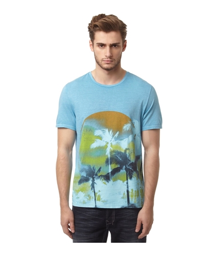 Buffalo David Bitton Mens Nitide Palm Tree Graphic T-Shirt maui S