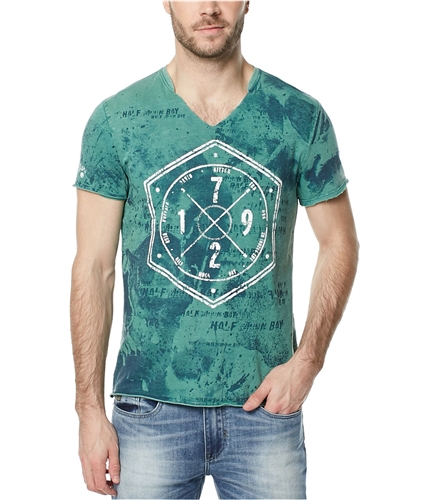 Buffalo David Bitton Mens Tie-Dye Graphic T-Shirt algae S