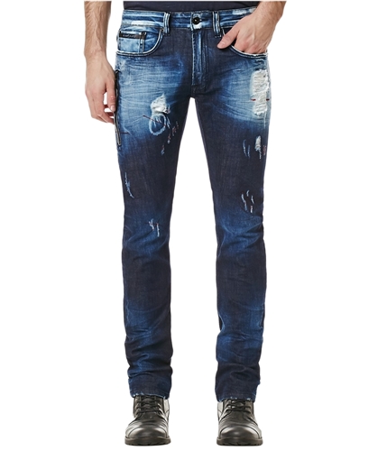 Buffalo David Bitton Mens Faux-Leather Slim Fit Jeans indigotuxedo 40x32