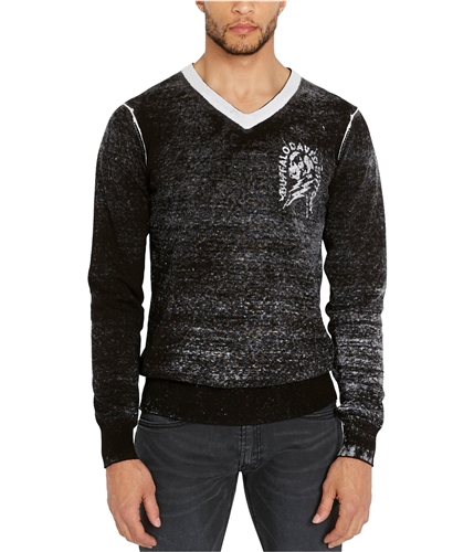 Buffalo David Bitton Mens Graphic Pullover Sweater black L