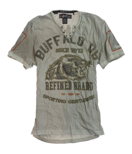 Buffalo David Bitton Mens V-neck Ss Graphic T-Shirt umber M