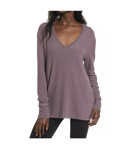 BP. Womens Solid V-Neck Pullover Sweater purple XS