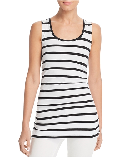 Le Gali Womens Striped Ruched Tank Top black M