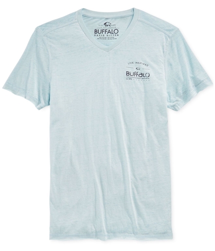 Buffalo David Bitton Mens Burnout Logo Graphic T-Shirt heathermistblue XL