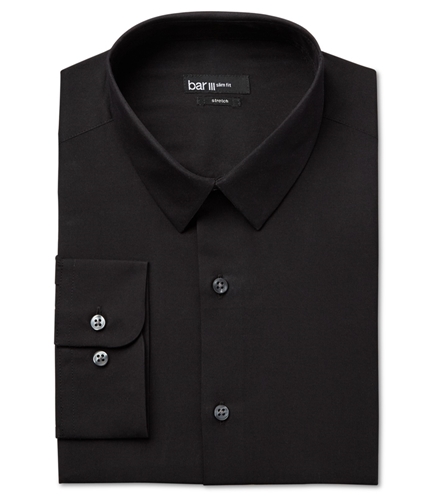 bar III Mens Stretch Button Up Dress Shirt blacksolid 14-14.5