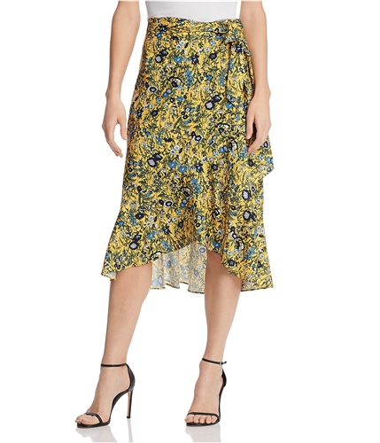 Le Gali Womens Ella Tie-Front Asymmetrical Skirt yellow XL