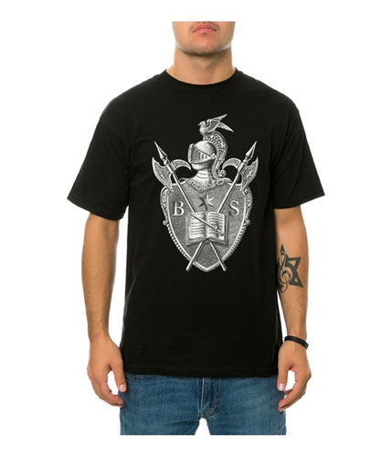 Black Scale Mens the Knighted Crest Graphic T-Shirt black S