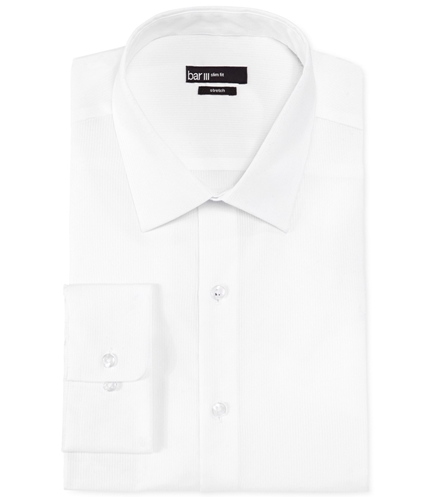 bar III Mens Textured Solid Button Up Dress Shirt whitetexture 14-14.5
