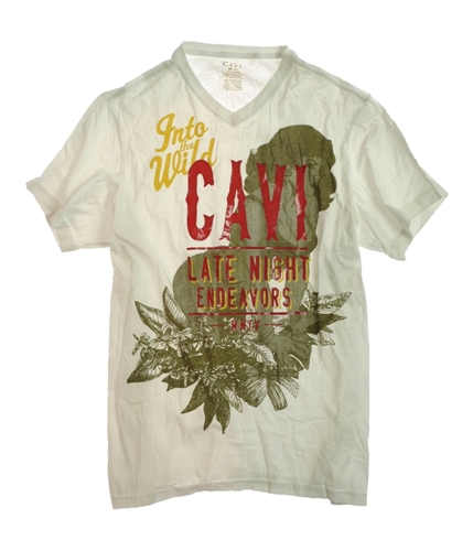 CAVI Mens Into The Wild Screen Print Graphic T-Shirt pcockblu 2XL
