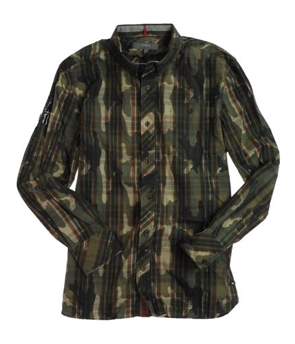 CAVI Mens Camouflage Button Up Shirt armygreen XL