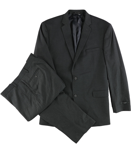 Marc New York Mens Mini-Grid Two Button Formal Suit charcoal 46x33
