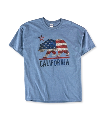 Gildan Mens California Bear Flag Graphic T-Shirt hthrindigo 2XL