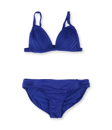 Cole Of California Womens Halter Brief 2 Piece Bikini blue XL