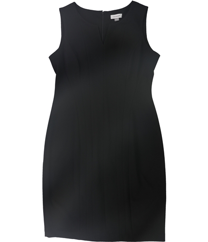 Calvin Klein Womens Solid Sheath Dress black 12